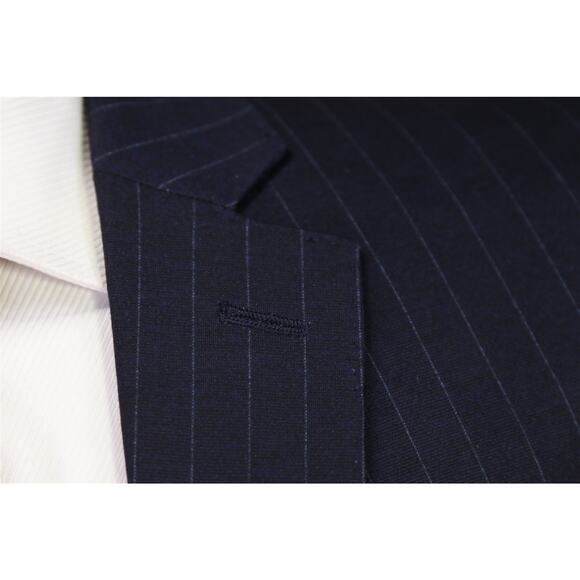 The Savile Row Company Navy Blue Pinstripe Fairfax Suit Drawstring Waist 44R - Picture 5 of 9